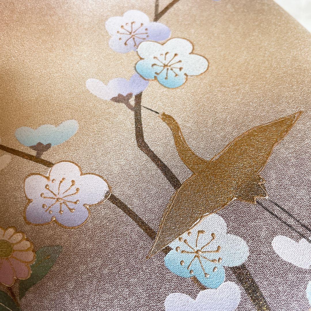 訪問着　フルセット　鶴　飛び立つ鶴　金彩加工　螺鈿加工　入学式　卒業式　Q5