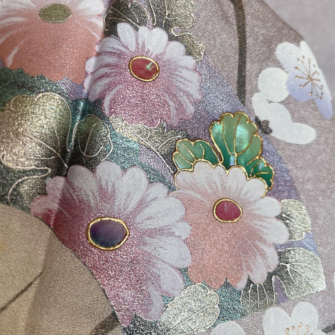 訪問着　フルセット　鶴　飛び立つ鶴　金彩加工　螺鈿加工　入学式　卒業式　Q5