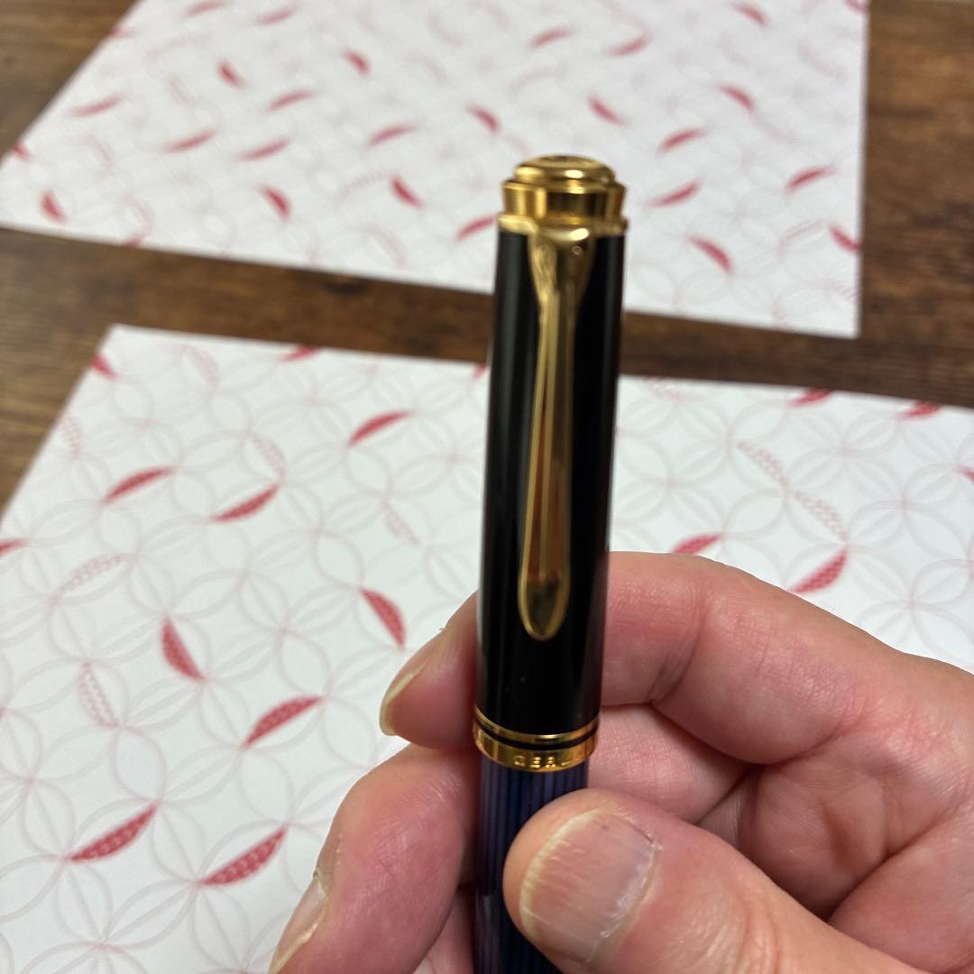 ブランド: Pelikan Souveran M600 ブルー縞 万年筆F