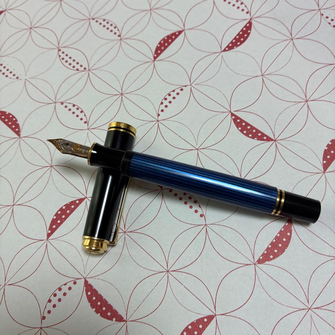 ブランド: Pelikan Souveran M600 ブルー縞 万年筆F