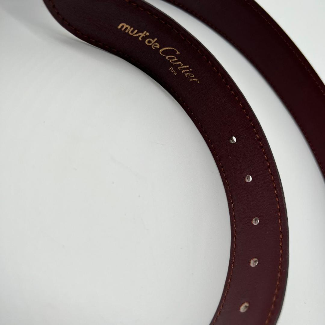 良品✨カルティエ ゴールド金具 レザー ベルト ボルドー 箱付き