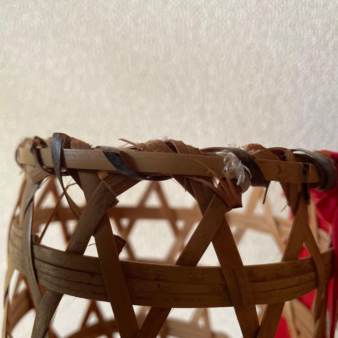 昭和レトロ　竹　ミニ背負いカゴ　3個セット