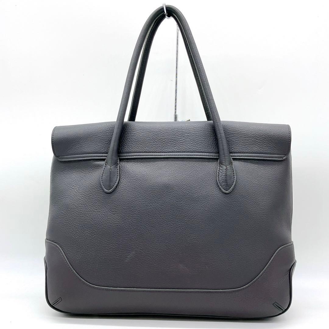 専用【PELLE MORBIDA】ビジネスバッグ　トートバッグ レザー　グレー.