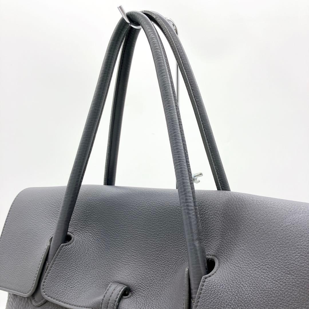 専用【PELLE MORBIDA】ビジネスバッグ　トートバッグ レザー　グレー.