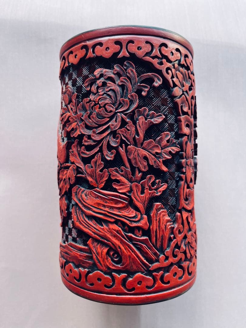堆朱 筆筒 中国製