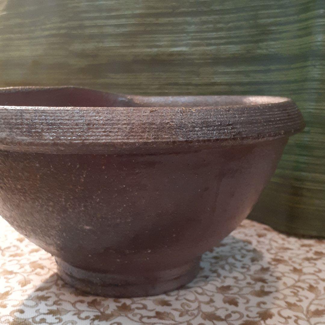 市野清治作～丹波立杭焼～焼締片口深鉢