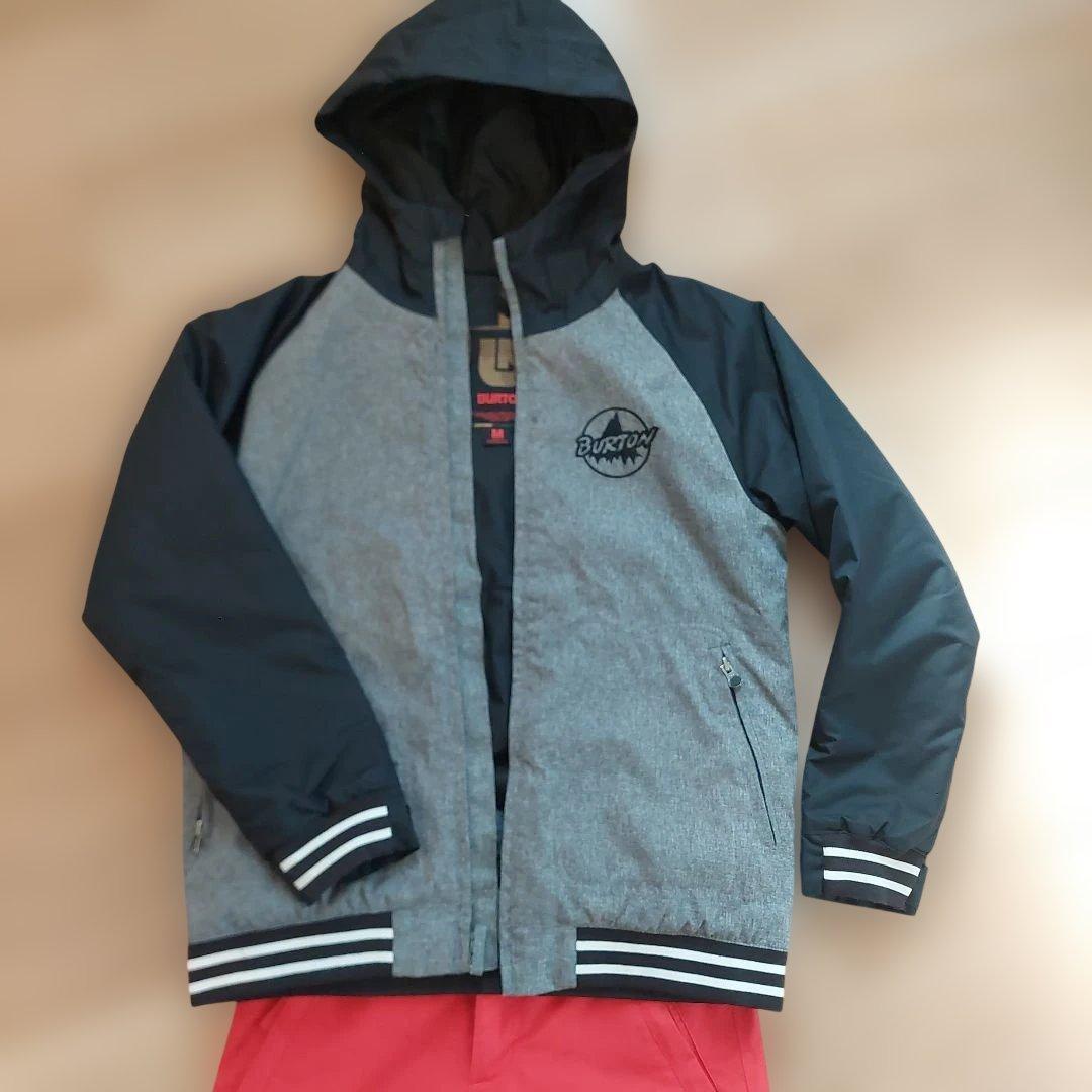 Burton スノーボードウェア Mサイズ グレー/赤