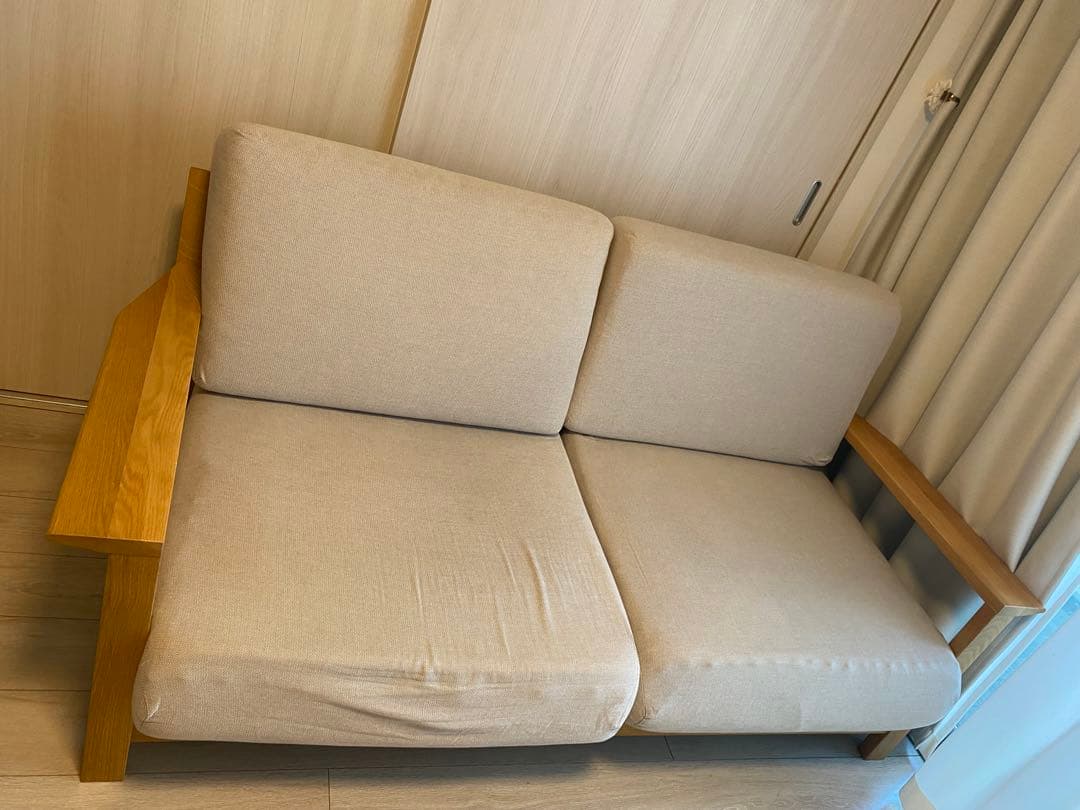 無印良品　ソファ本体木製フレーム　ウレタンポケットコイル２．５シーター