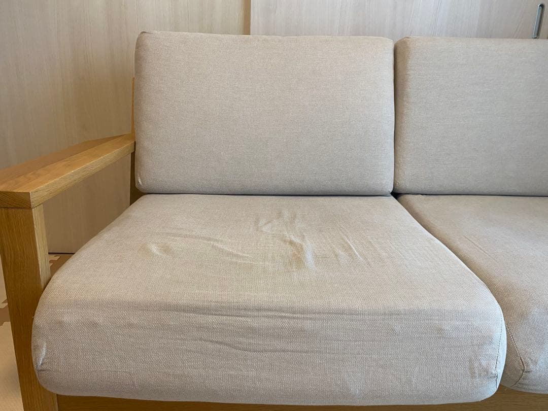 無印良品　ソファ本体木製フレーム　ウレタンポケットコイル２．５シーター