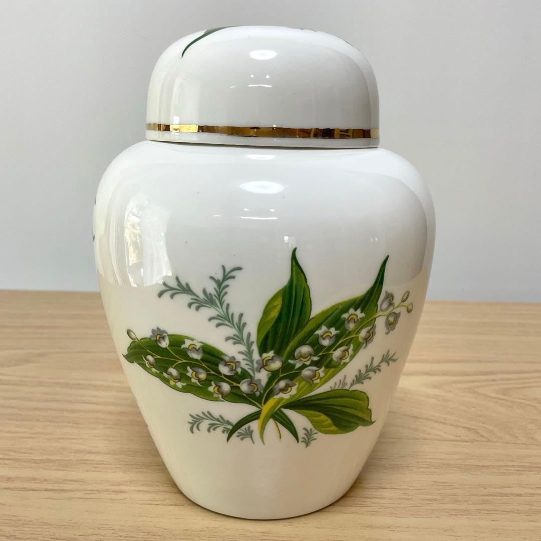 イギリス　ハマースレイ　すずらん　ジンジャージャー　ティーキャディ　約15cm