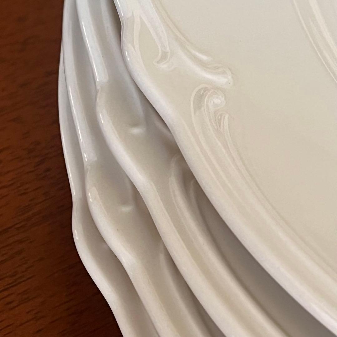 【新品】フランス製　ジアン★ロカイユブラン★ディナー皿　4枚