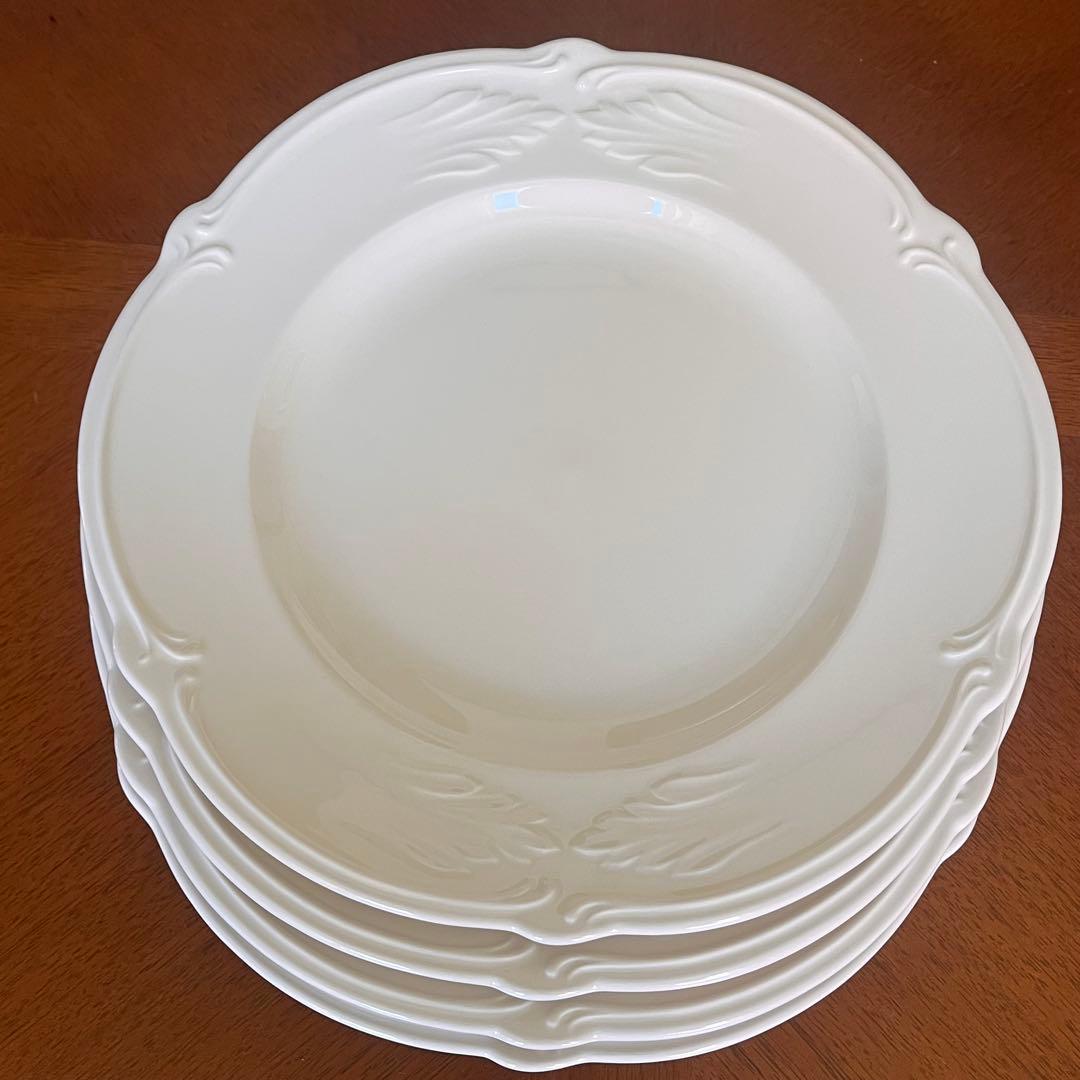 【新品】フランス製　ジアン★ロカイユブラン★ディナー皿　4枚