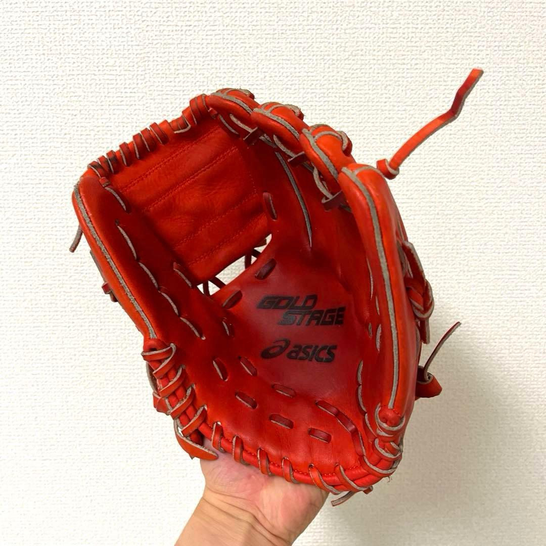 019 アシックス ゴールドステージ 美品 型抜群 軟式 少年 内野手グローブ