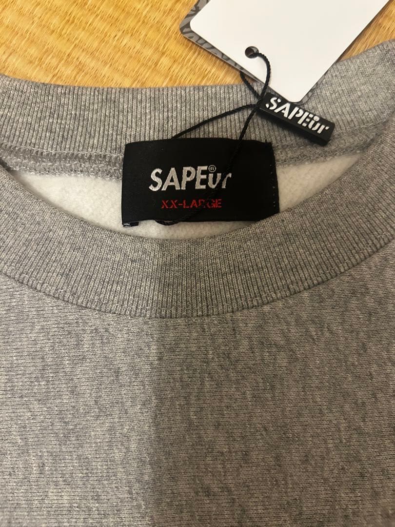 SAPEur グレー クルーネック トレーナー XX-LARGE サプール