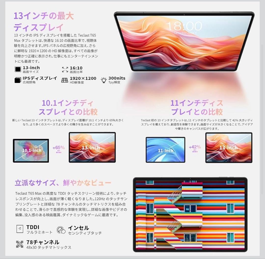 TECLAST T65 Max Android 14 タブレット