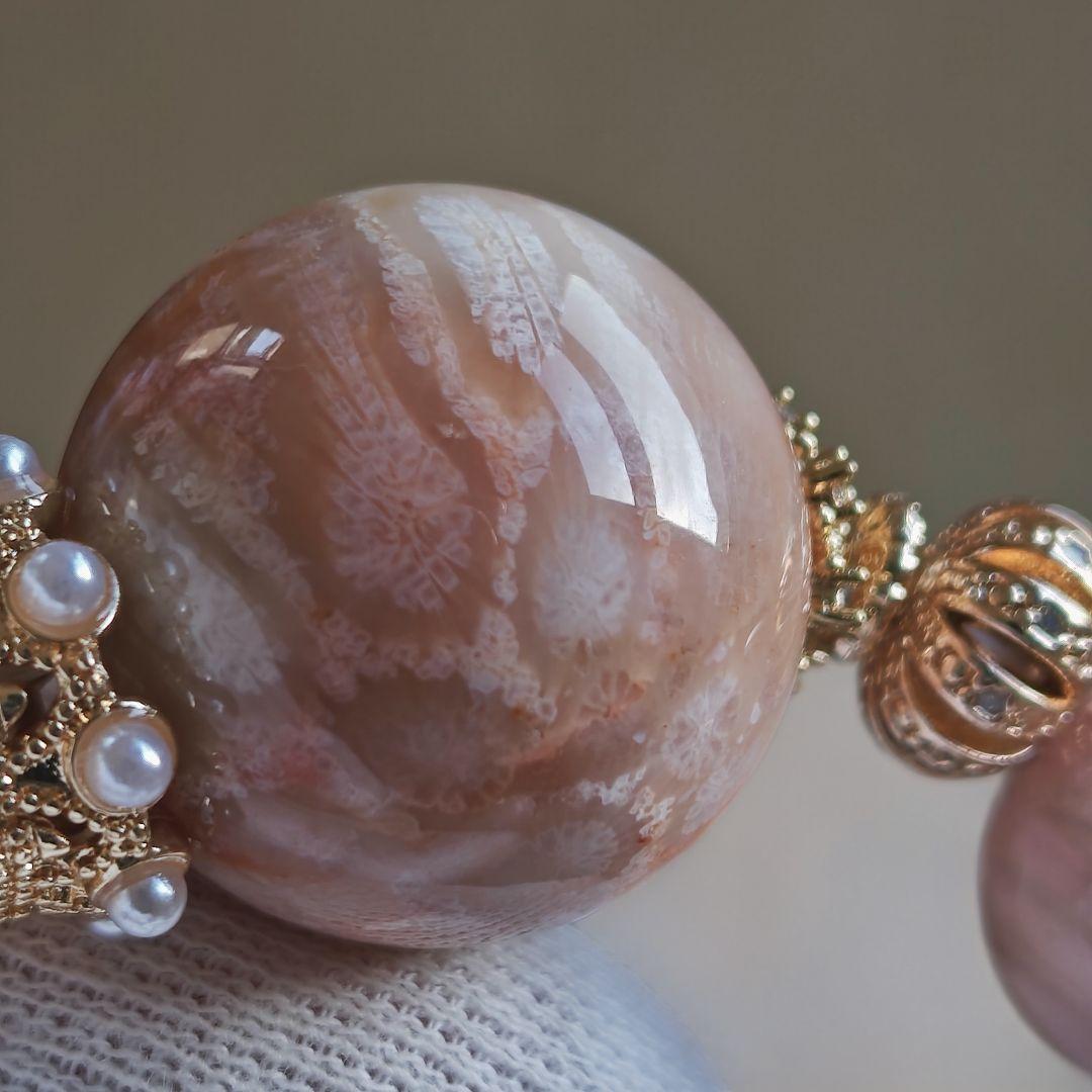 新作♡特大フォッシルコーラル、ピンク阿拉善瑪瑙、マザーオブパール
