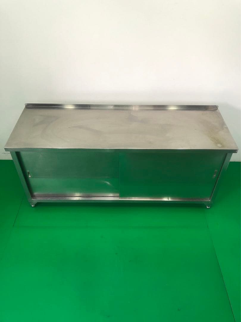 ☆地域限定送料無料☆工場整備品☆キャビネットテーブル　幅1800ステンレス