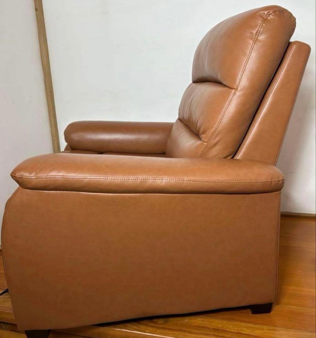 保証 ニトリ 1人用電動本革リクライニングソファ　Nビリーバ2 厚革BR おまけ