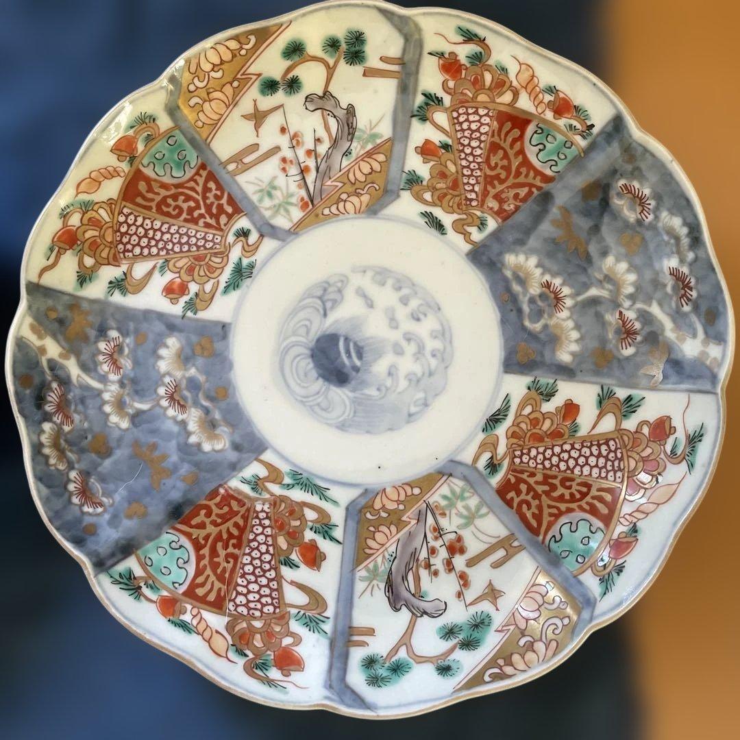 ♦骨董♦7寸皿2枚セット♦色絵♦