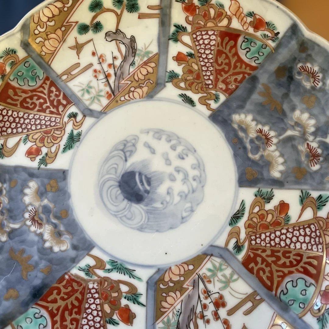 ♦骨董♦7寸皿2枚セット♦色絵♦