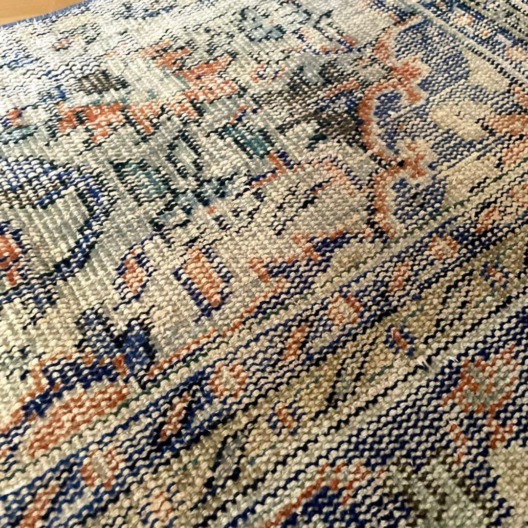 60×199 ロングランナーラグ　擦れ　シャビー　ウール　トルコヴィンテージラグ