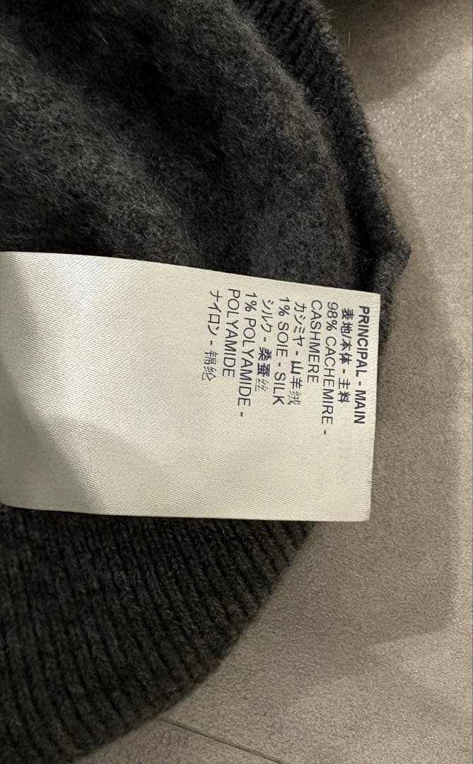ルイヴィトン カシミヤ100% インサイドアウト 長袖ニット グレー L