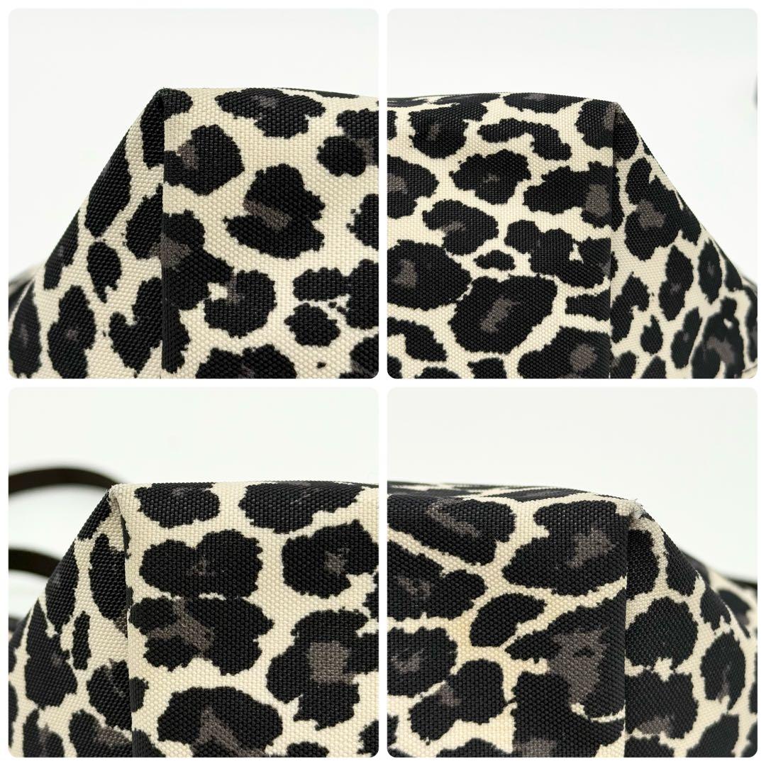 エルベシャプリエ 2885F 舟型ショルダーバッグ S パンサーブラン ヒョウ柄