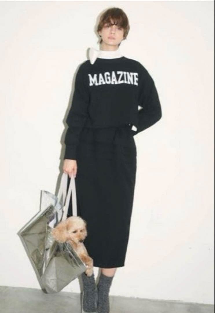 THIRD MAGAZINE ロゴボクシースウェット　ブラック