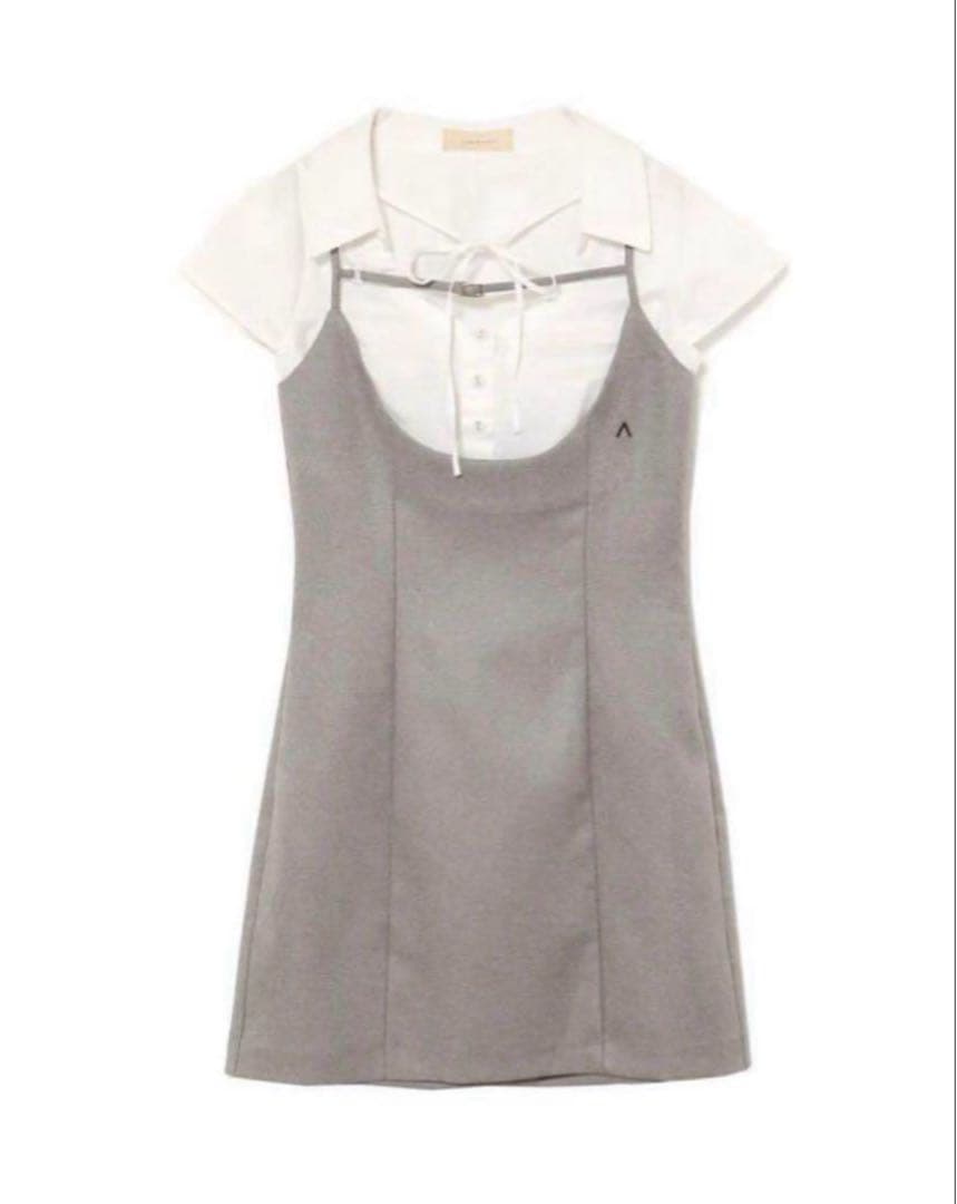 ワンピース andmary Betty layered dress grey