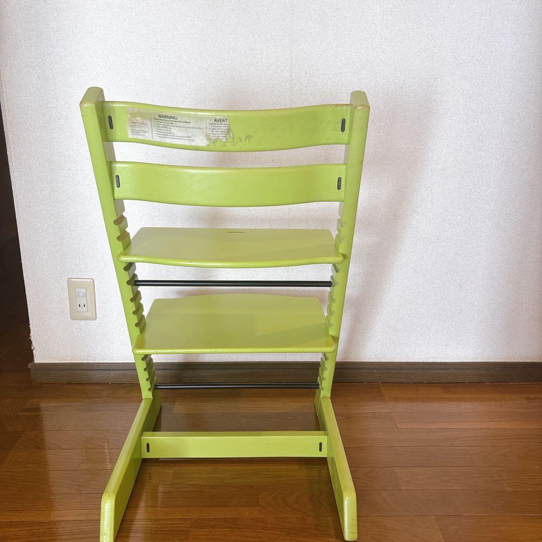 ストッケ　トリップトラップ　グリーン 木製 ベビーチェア　ハイチェア