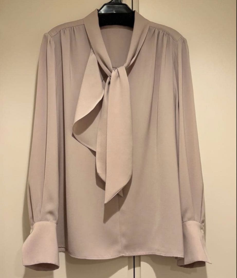 NOBLE ノーブル ロイヤルサテンボウタイブラウス ピンク フリーサイズ