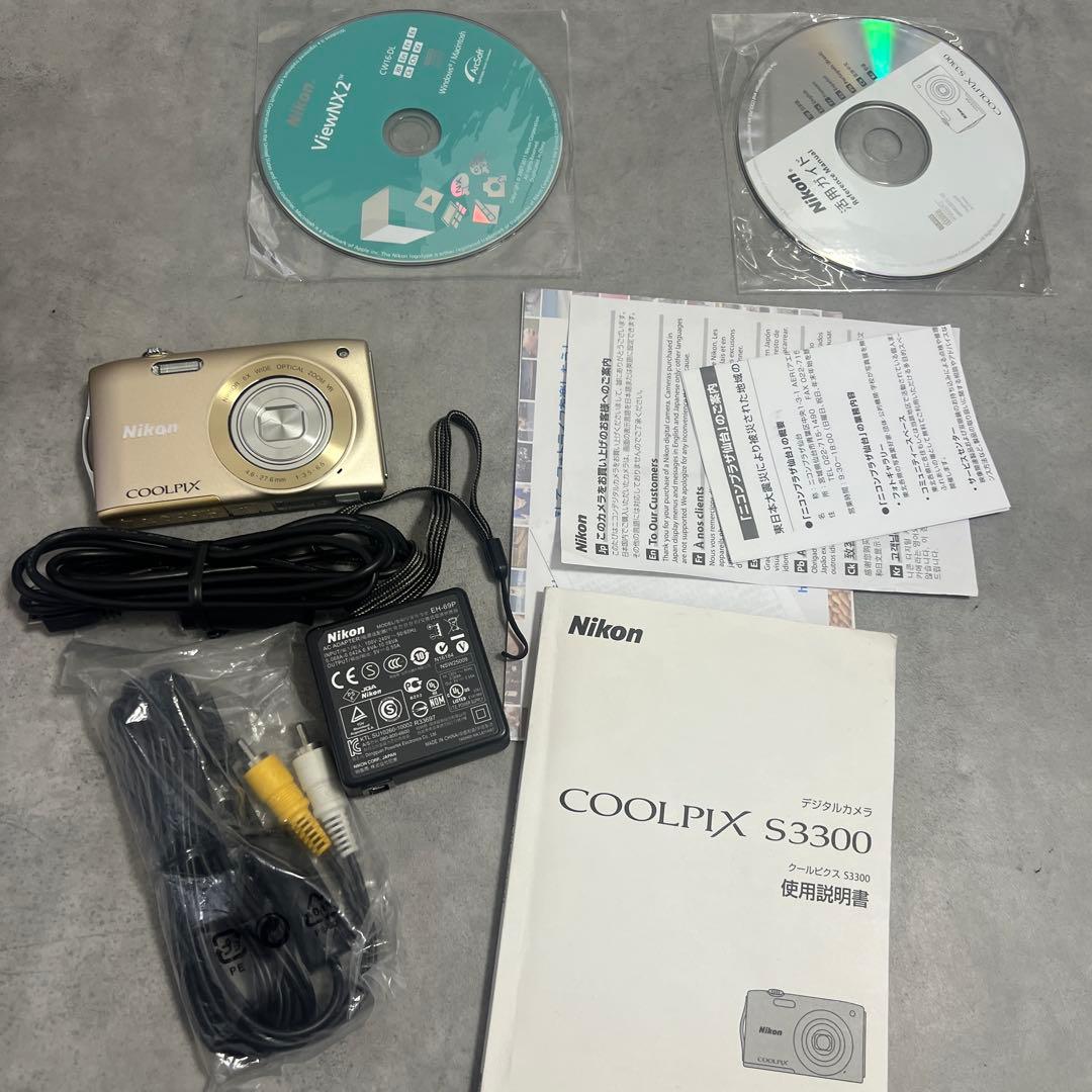 極美品 NICON COOIPIX S3300 ゴールド