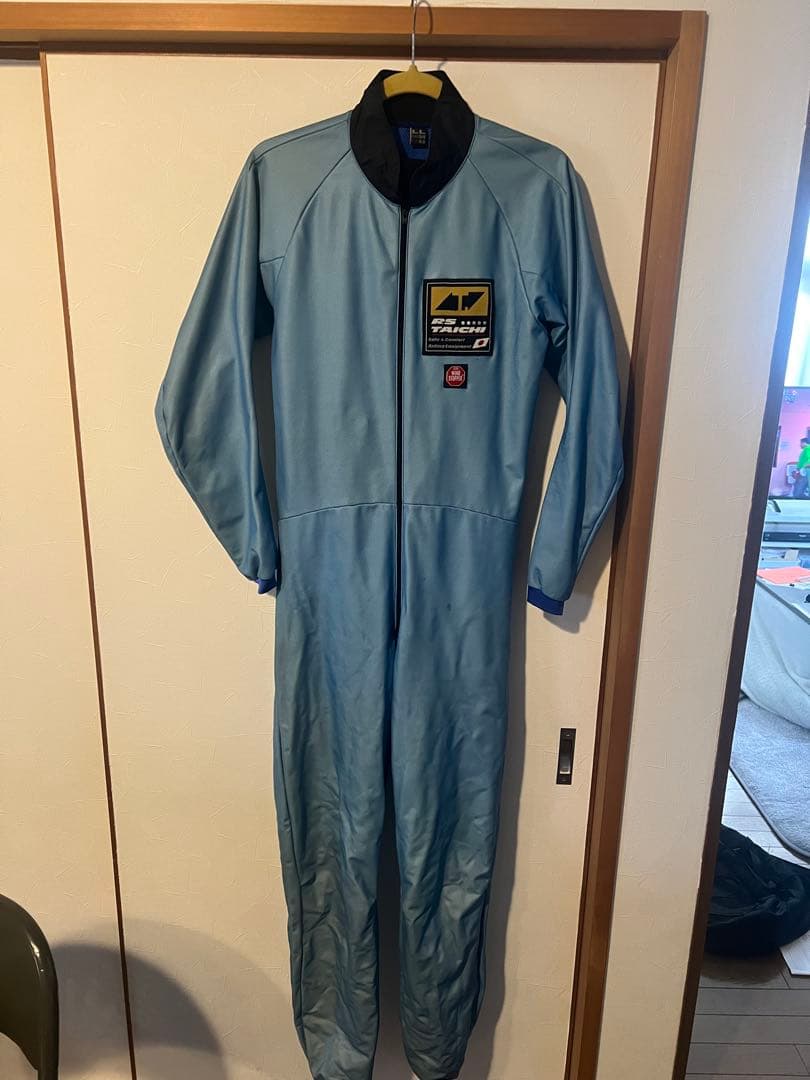 RS タイチ レーシングスーツ サイズLLS 革ツナギ　レーシンググローブ　青白