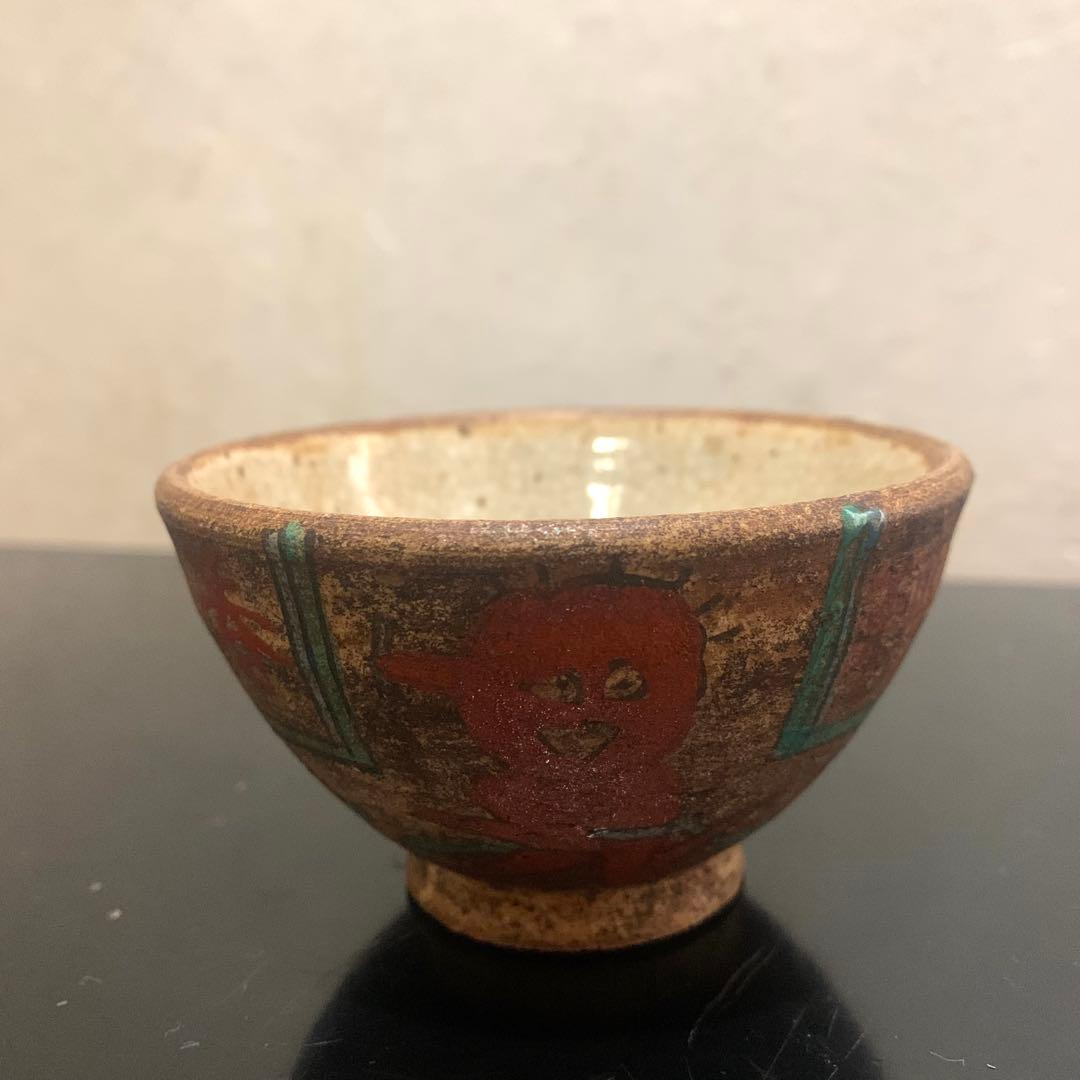 古陶器 煎茶碗5客揃　明治期　民藝　木釘木箱付き