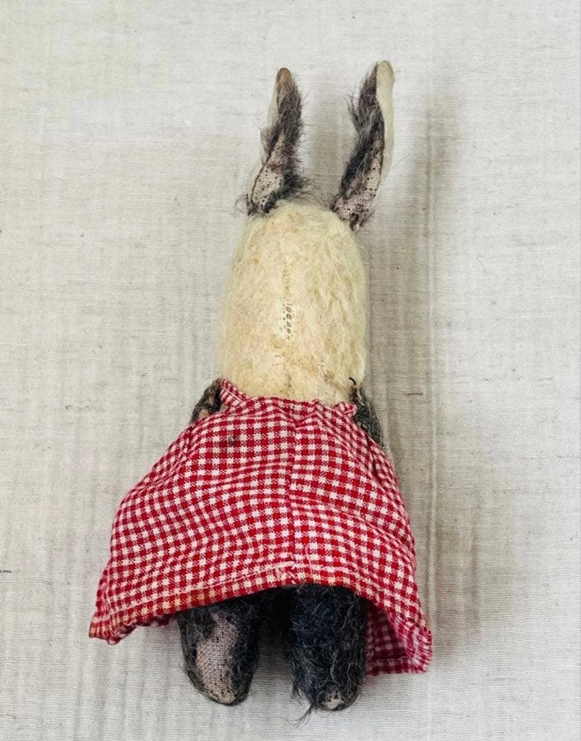 アンティークヴィンテージ英国製小さなうさぎバニーぬいぐるみテディベアビスクドール