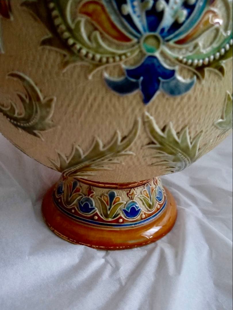 ドイツ　アンティーク　メトラッハ窯　ドイツ　ピッチャー　花瓶　美術品　希少