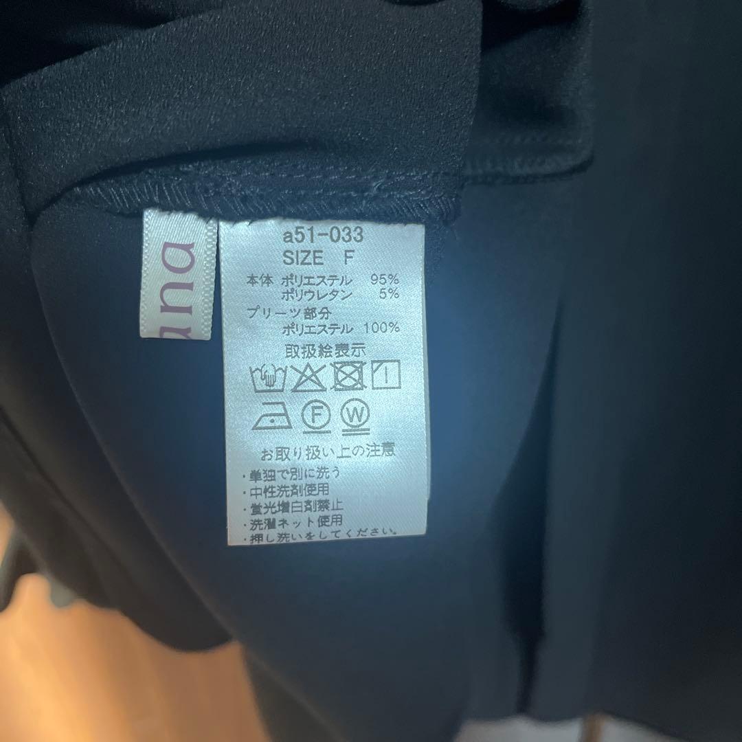 1月2日限定anana 袖プリーツデザインジョーゼット２WAYブラウス ブラック