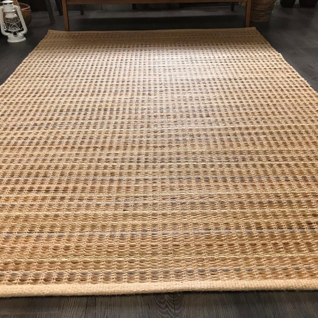 超レア 143x204cm 1.5畳 麻と水草 ラグ ラグマット 夏用 平織り