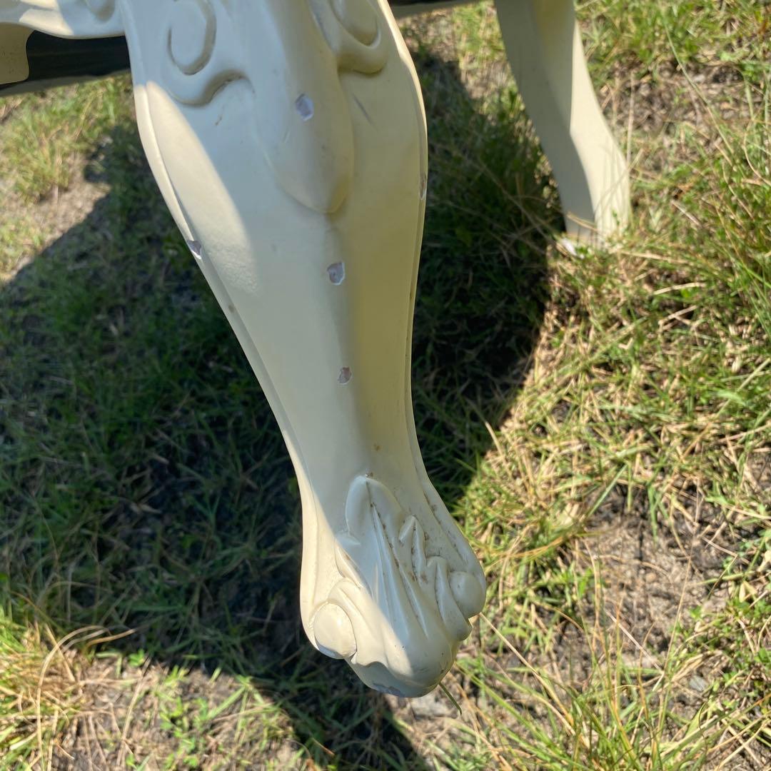 姫系　グレー　ホワイト　ロココ調　アンティーク調　猫足　1人掛けソファ