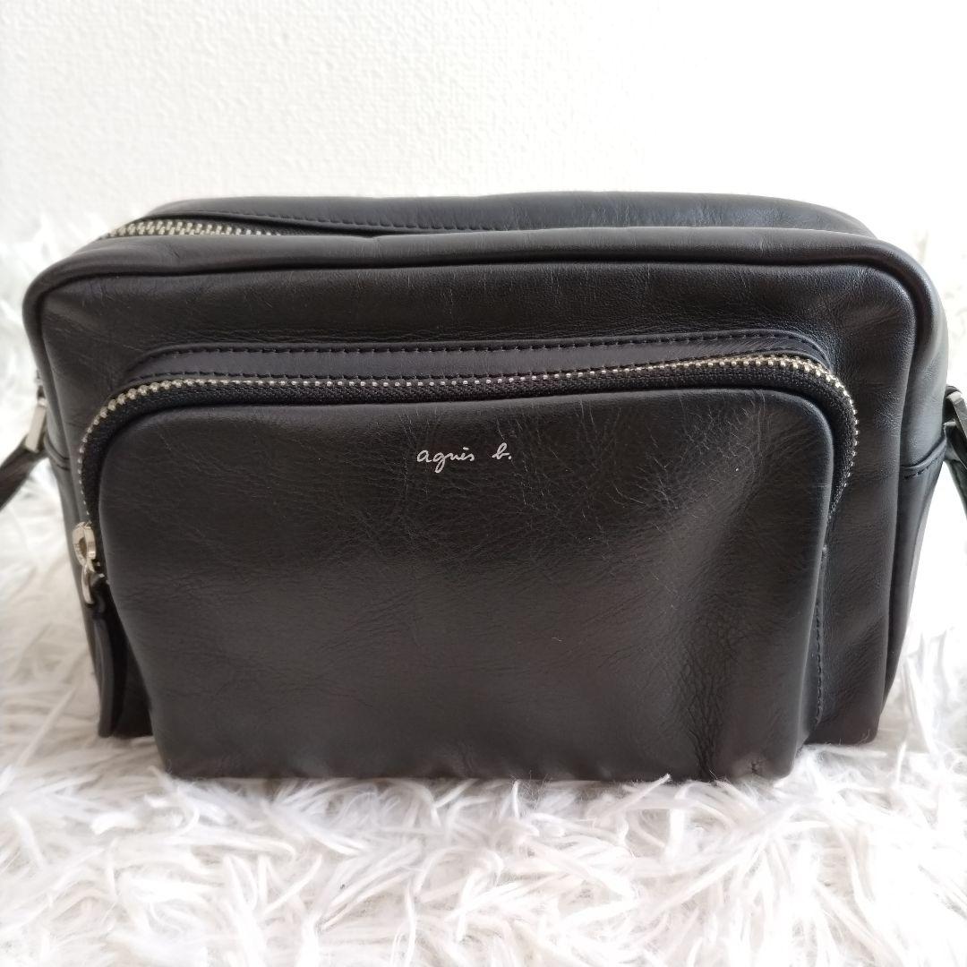 アニエスベー カメラバッグ アンジェル ショルダーバッグ 本革　 ワンポイント