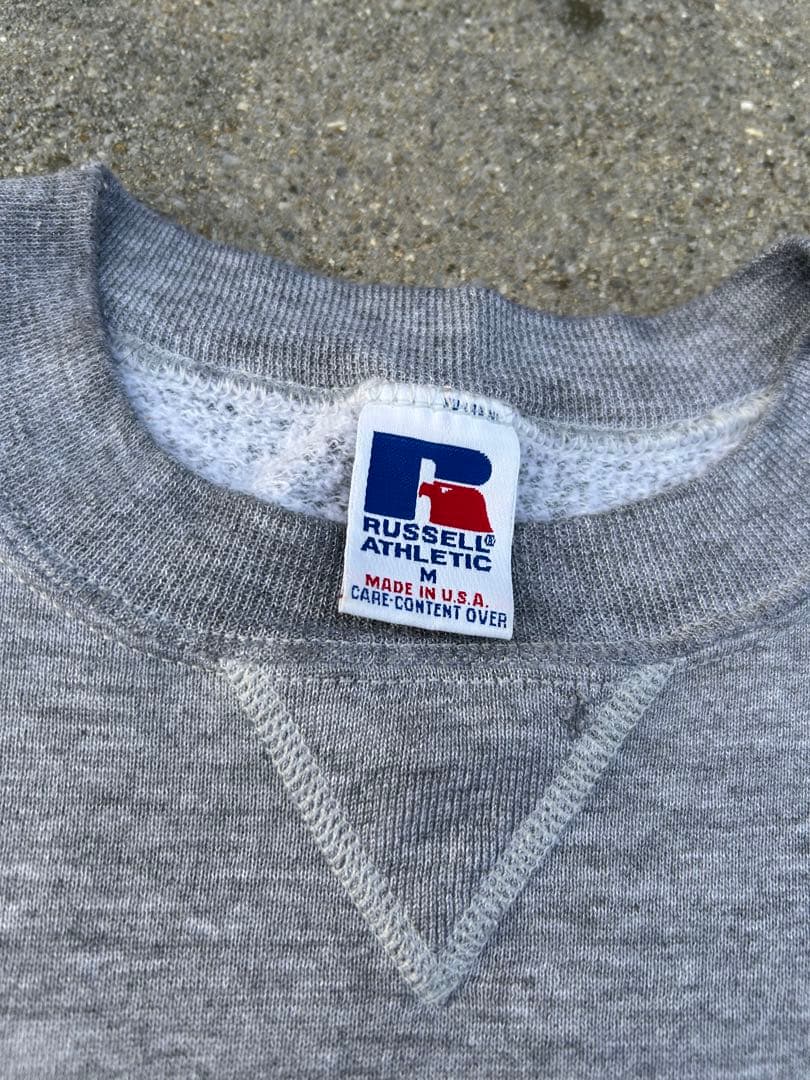 90s Russell 前V USA製スウェットグレー　ヴィンテージ　無地