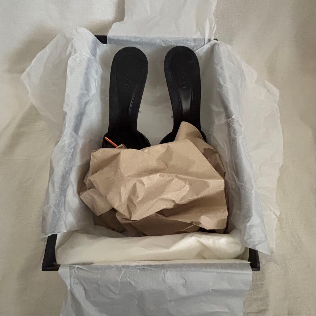 GUCCI ミュール 黒 37.5 24.5相当　グッチ サンダル ホースビット