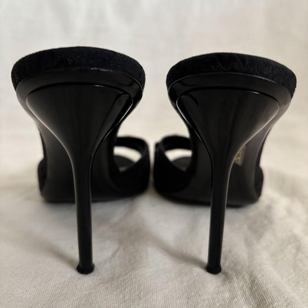 GUCCI ミュール 黒 37.5 24.5相当　グッチ サンダル ホースビット