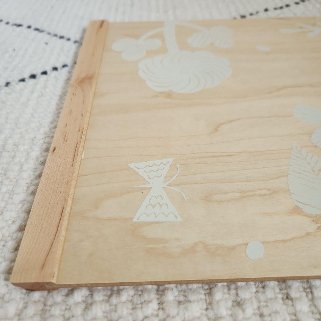 鹿児島睦　天然木　トレイ　お盆　花柄　メープル