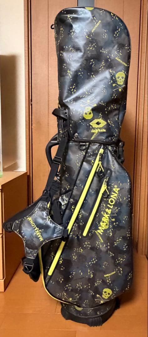 MARK&LONA スタンド式キャディバッグ　2025SS ブラックイエロー