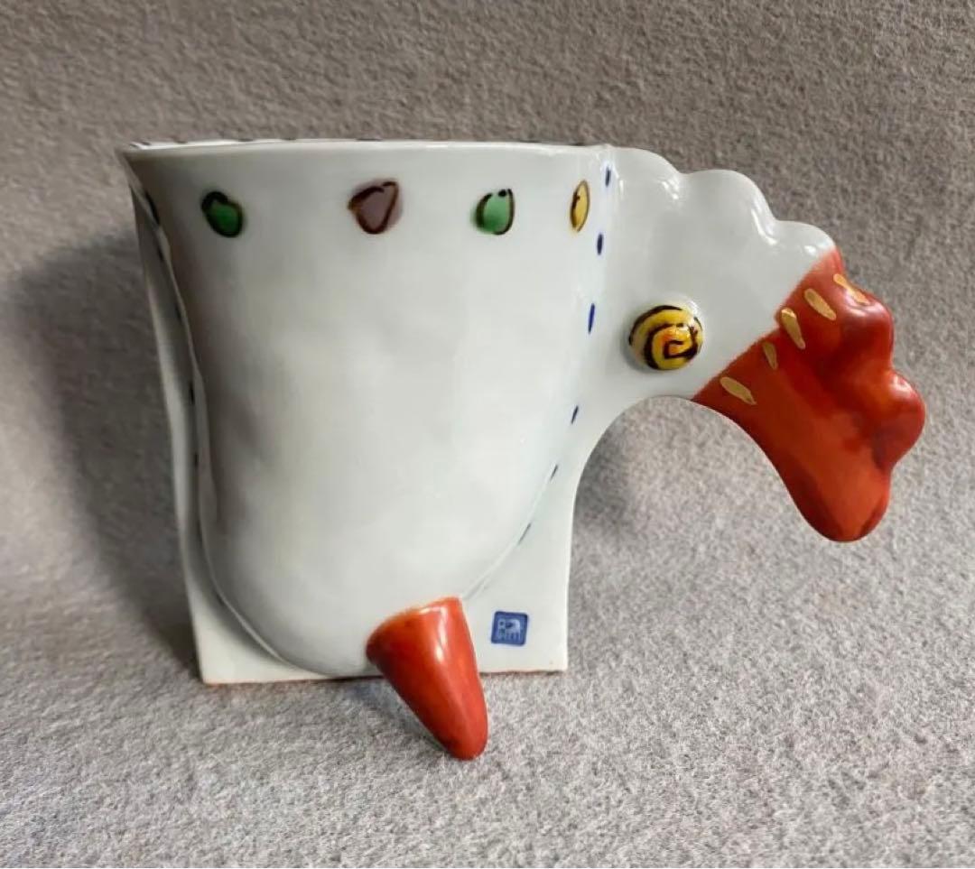 【九谷焼・磁器工房白象／山下一三】羽根カップ（雲・ドット）