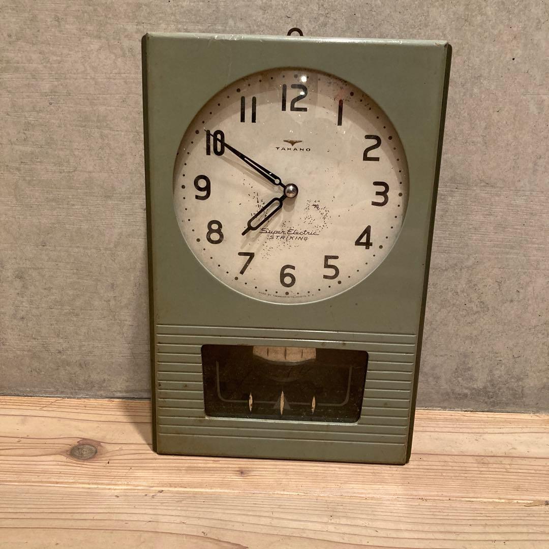 和製アンティーク　タカノ　電池式 掛時計　ボンボン時計　昭和レトロ　ジャンク