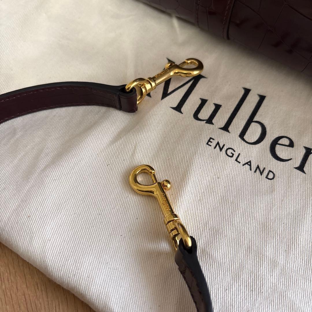 Mulberry バーガンディ ハンドバッグ　ベイズウォーター サッチェル