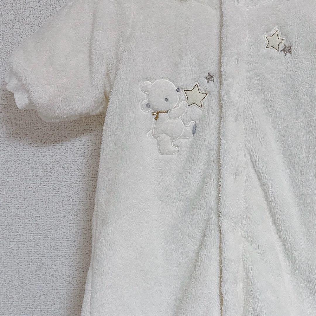 【新品同様】ファミリア　ジャンプスーツ　おくるみ　ファー