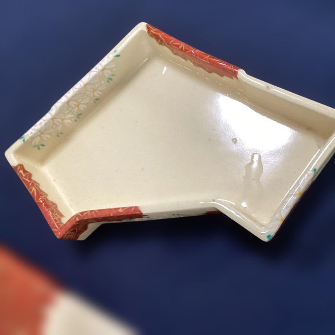 京焼雲錦菱形蓋物　　1客　新品未使用　平安松斎作